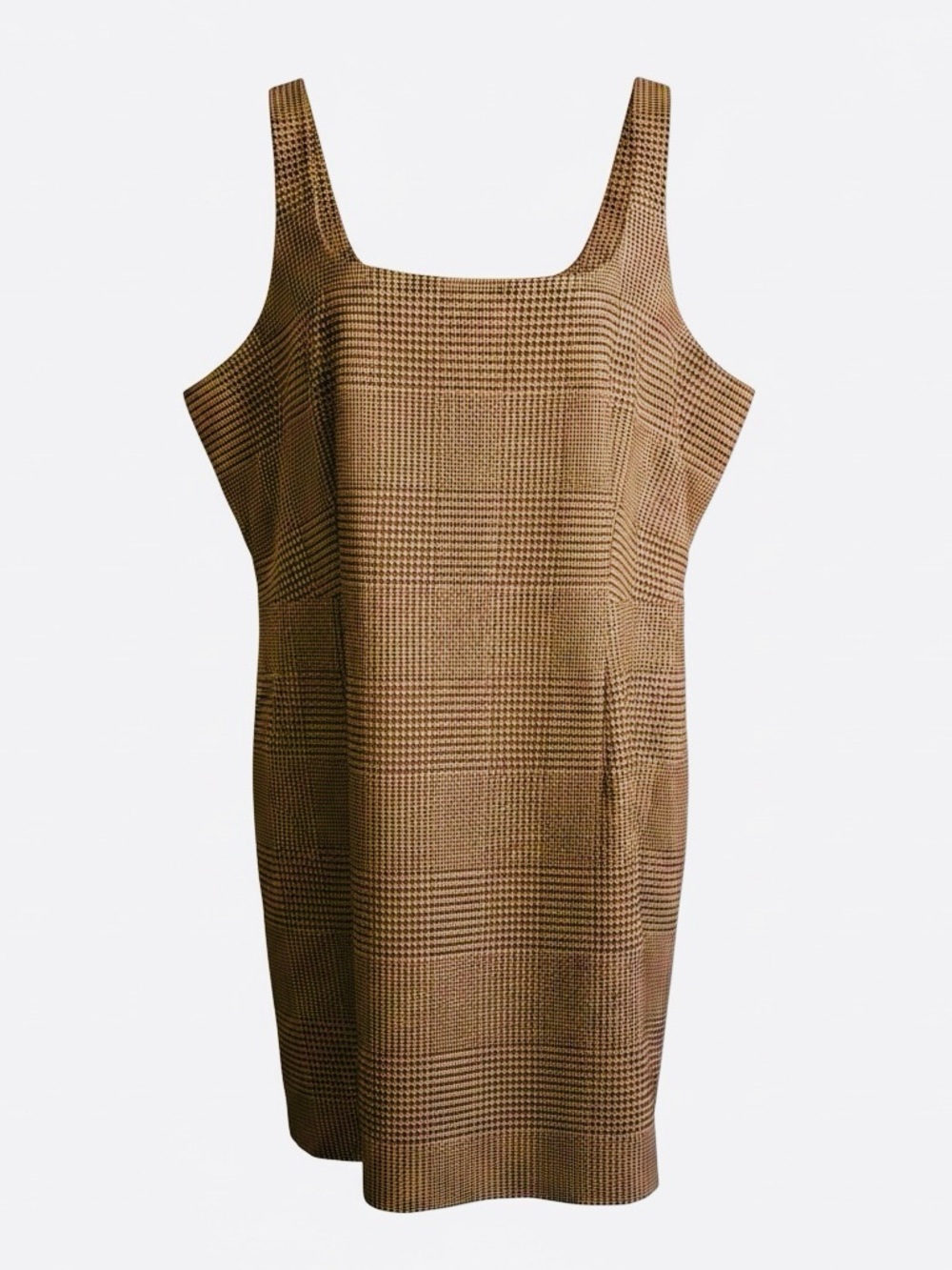 Banana Republic Houndstooth A-Line Yellow and Black Sleeveless Dress Size 20
